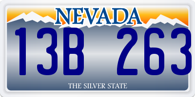NV license plate 13B263