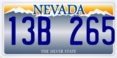 NV license plate 13B265