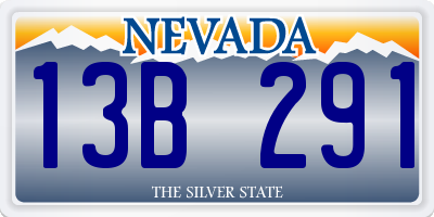 NV license plate 13B291