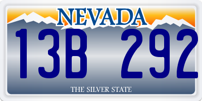 NV license plate 13B292