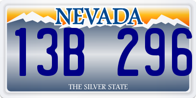 NV license plate 13B296