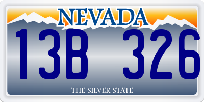NV license plate 13B326