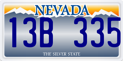NV license plate 13B335