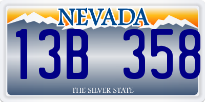 NV license plate 13B358