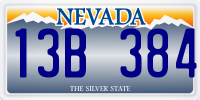 NV license plate 13B384