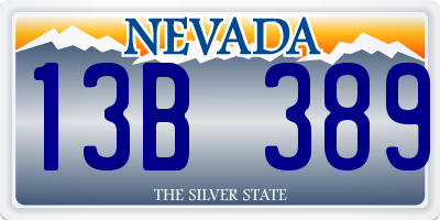 NV license plate 13B389