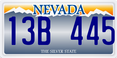 NV license plate 13B445