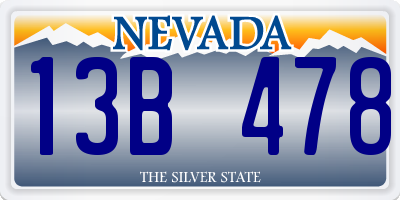 NV license plate 13B478