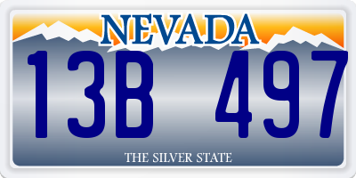 NV license plate 13B497