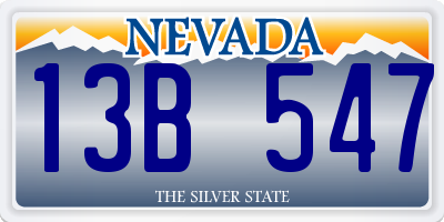 NV license plate 13B547