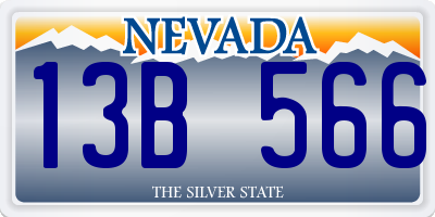 NV license plate 13B566