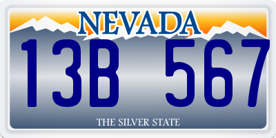 NV license plate 13B567