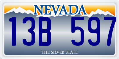 NV license plate 13B597