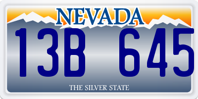 NV license plate 13B645