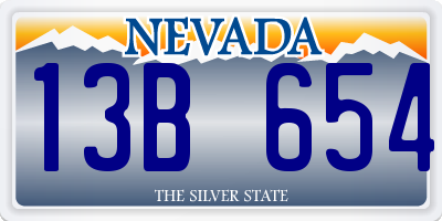 NV license plate 13B654