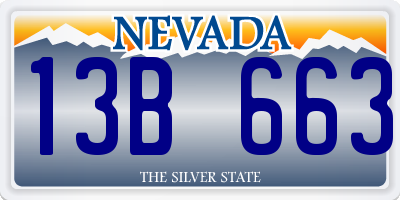 NV license plate 13B663