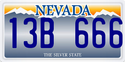 NV license plate 13B666