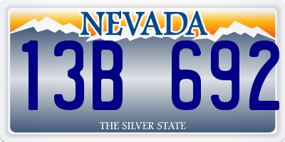 NV license plate 13B692