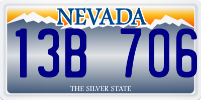 NV license plate 13B706