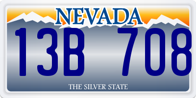 NV license plate 13B708