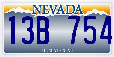 NV license plate 13B754