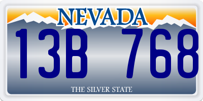 NV license plate 13B768