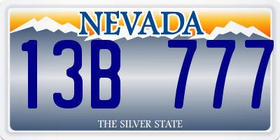 NV license plate 13B777