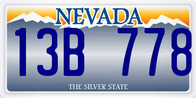 NV license plate 13B778