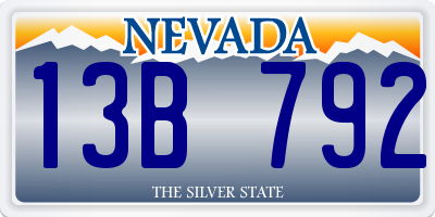 NV license plate 13B792