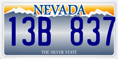 NV license plate 13B837