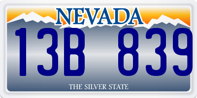 NV license plate 13B839