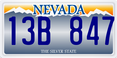 NV license plate 13B847