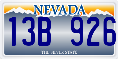 NV license plate 13B926