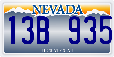NV license plate 13B935