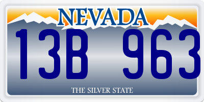 NV license plate 13B963