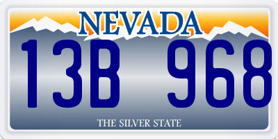 NV license plate 13B968