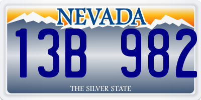 NV license plate 13B982