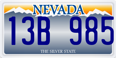 NV license plate 13B985