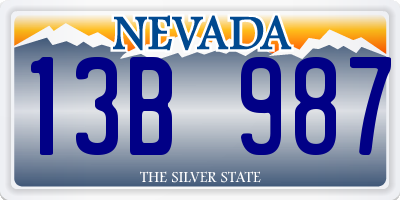 NV license plate 13B987