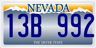 NV license plate 13B992