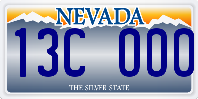 NV license plate 13C000