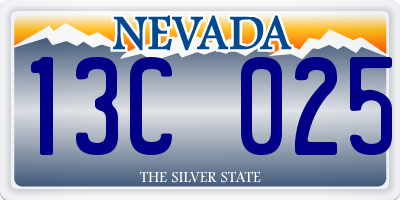 NV license plate 13C025
