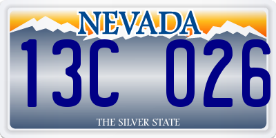 NV license plate 13C026