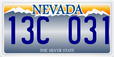 NV license plate 13C031