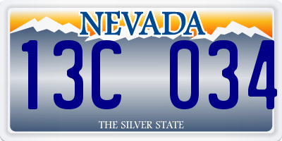 NV license plate 13C034