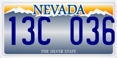 NV license plate 13C036
