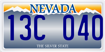 NV license plate 13C040