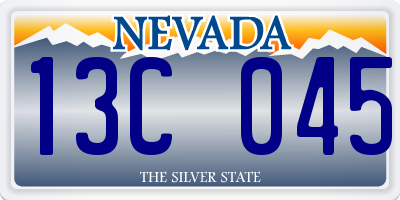 NV license plate 13C045