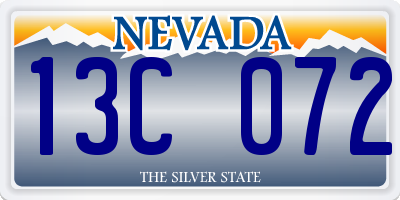 NV license plate 13C072