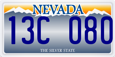 NV license plate 13C080